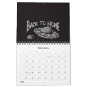 Calendrier Illustration de surf pour alien avec retour à la m (Jan 2026)