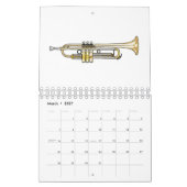 Calendrier Illustration d'instrument de musique (Mar 2027)