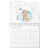 Calendrier Illustration mensuelle des renards d'aquarelle mig (Jan 2026)