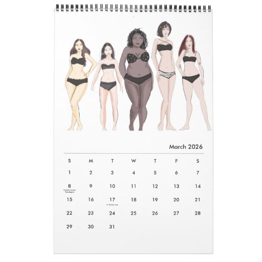 Calendrier Illustration mode (Mar 2026)