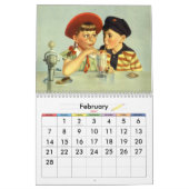 Calendrier Illustration vintage enfants (Feb 2027)
