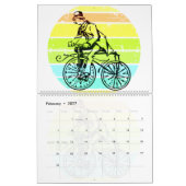 Calendrier Illustrations Arrière - plans rétro à bicyclettes  (Feb 2027)