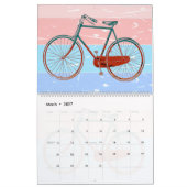 Calendrier Illustrations Arrière - plans rétro à bicyclettes  (Mar 2027)