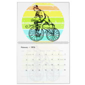 Calendrier Illustrations Arrière - plans rétro à bicyclettes  (Feb 2026)
