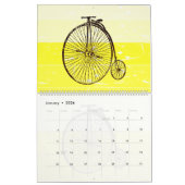 Calendrier Illustrations Arrière - plans rétro à bicyclettes  (Jan 2026)