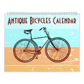 Calendrier Illustrations Arrière - plans rétro à bicyclettes  (Protection)