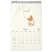 Calendrier Illustrations de chien mignon Amoureux de les chie (Mar 2026)