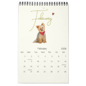 Calendrier Illustrations de chien mignon Amoureux de les chie (Feb 2026)