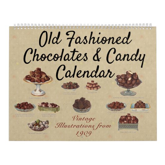 Calendrier Illustrations de chocolats et bonbons (Protection)