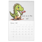 Calendrier Illustrations De Dinosaures Cute (Feb 2027)