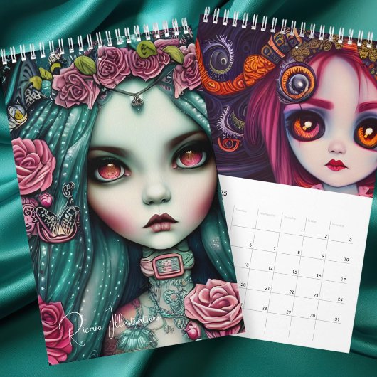 Calendrier Illustrations de filles gothiques Ricaso