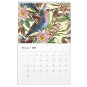 Calendrier Illustrations de fleurs tropicales, plantes, oisea (Feb 2027)