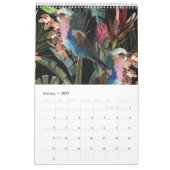 Calendrier Illustrations de fleurs tropicales, plantes, oisea (Jan 2027)