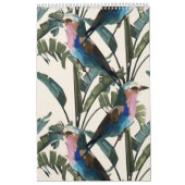 Calendrier Illustrations de fleurs tropicales, plantes, oisea (Protection)