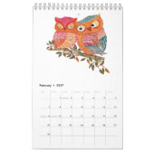 Calendrier Illustrations de hérisson et d'aquarelle 2021 (Feb 2027)