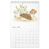 Calendrier Illustrations de hérisson et d'aquarelle 2021 (Jan 2027)