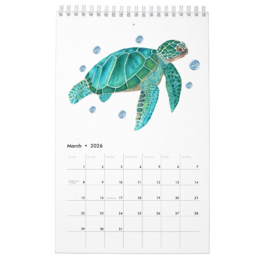 Calendrier Illustrations de hérisson et d'aquarelle 2021 (Mar 2026)