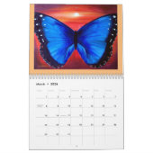Calendrier Illustrations florales de papillon moderne 2022 Mu (Mar 2026)