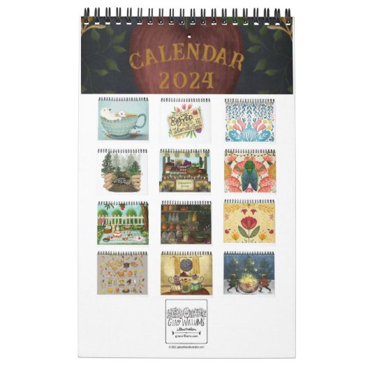Calendrier illustré 2024 par Giao Williams (Dos)