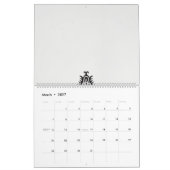 Calendrier image en noir et blanc d'un design orné (Mar 2027)
