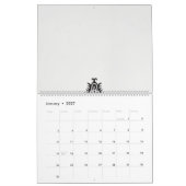 Calendrier image en noir et blanc d'un design orné (Jan 2027)