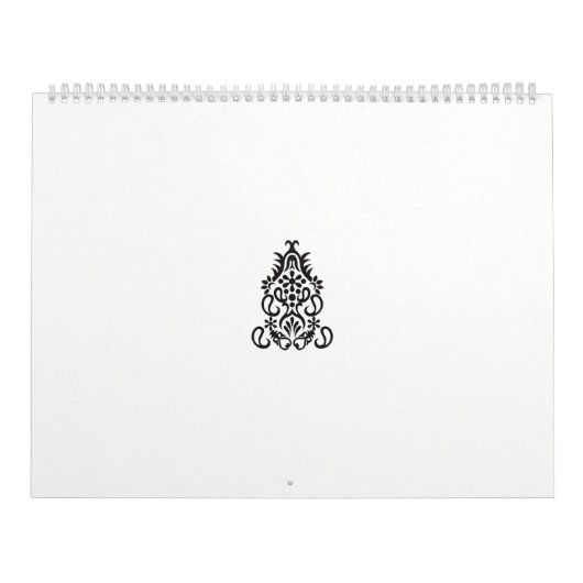 Calendrier image en noir et blanc d'un design orné (Protection)