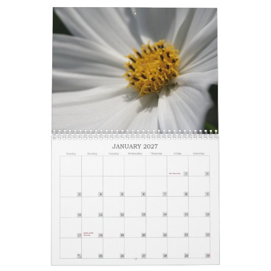 Calendrier Images de fleur (Jan 2027)