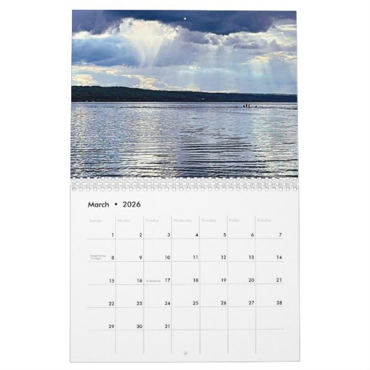 Calendrier IMAGES OF CAYUGA LAKE, FINGER LAKES calendar (Mar 2026)
