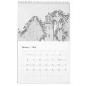 Calendrier - Images photo à échelle grise (Feb 2026)