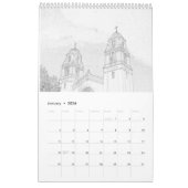 Calendrier - Images photo à échelle grise (Jan 2026)