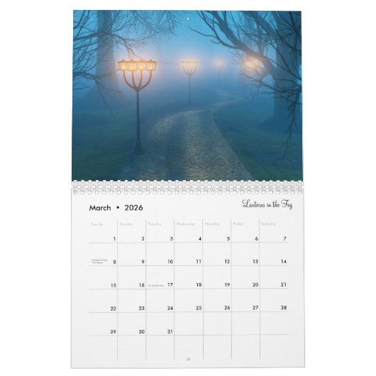 Calendrier imaginaire et paysage 3D SilverWebForge 2022 (Mar 2026)