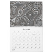 Calendrier Imaginaire funky Waves 3D Design d'art moderne (Jan 2027)