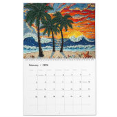 Calendrier Impasto Style Coastal Art (Feb 2026)