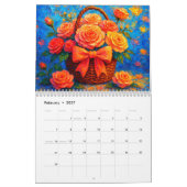 Calendrier Impressionnisme Floral Vibrant (Feb 2027)