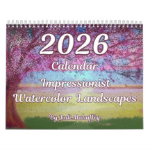 Impressionniste Paysages aquarelles 2026 Calendrie