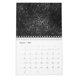 Calendrier Imprimé léopard guépard noir, animal stylé simple