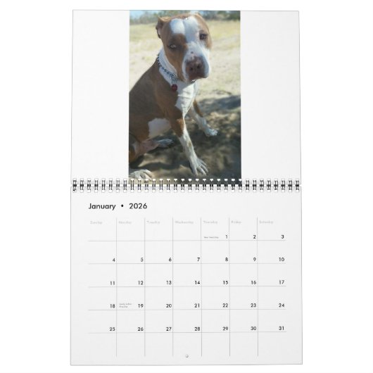 Calendrier imprimé par coutume (Jan 2026)