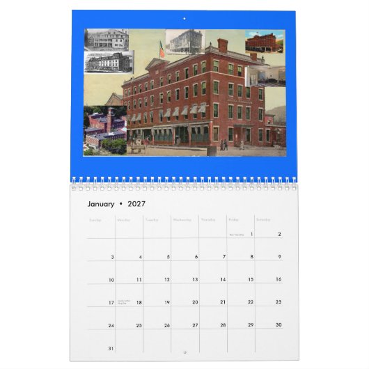 calendrier imprimé par coutume d'histoire de (Jan 2027)