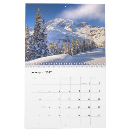 Calendrier imprimé par coutume "montagnes de (Jan 2027)
