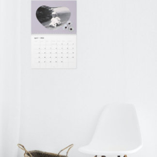 Calendrier In Loving Memory Heart Shape Photo Daisies