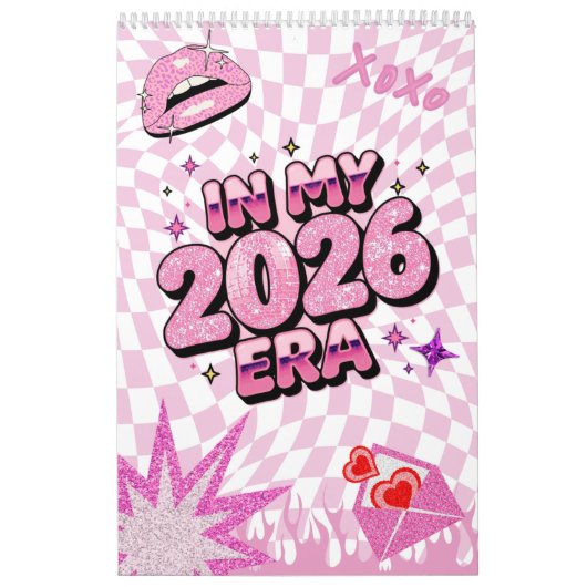 Calendrier In My 2026 Era Pink Aesthetic Calendar with Quotes (Protection)