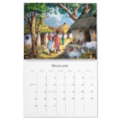 Calendrier indien de peinture de village (Mar 2026)
