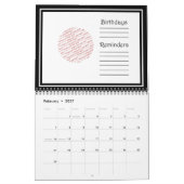 Calendrier Inséparables Avec Coeurs Rouge & Or (Feb 2027)