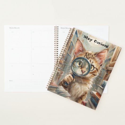 calendrier inspirant pour chat cahier planner (Devant avec enveloppe)