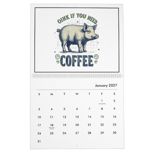 Calendrier inspiré d'animaux drôles (Jan 2027)