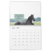 Calendrier inspiré du cheval friésien (Mar 2027)