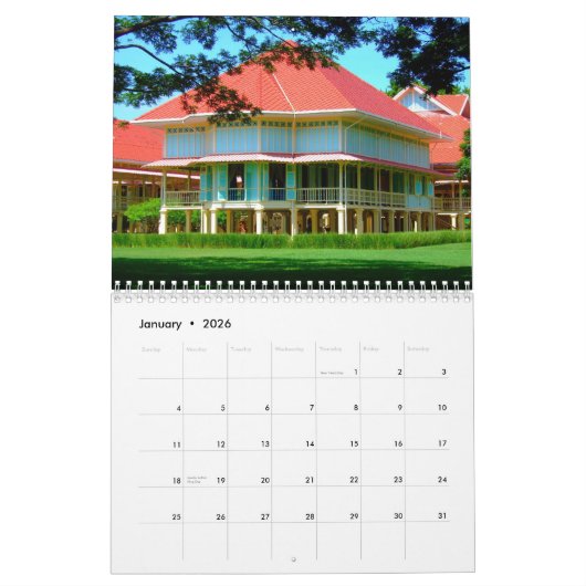 Calendrier Intermèdes de la Thaïlande (Jan 2026)