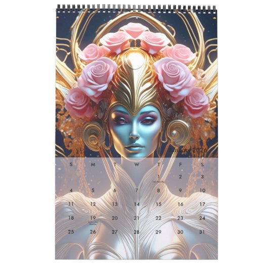 Calendrier Interstellar Queens par Ivy et Bat Art (Jan 2026)