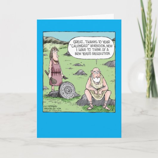 Calendrier Invention Nouvel An Plaisanterie Carte (Devant)