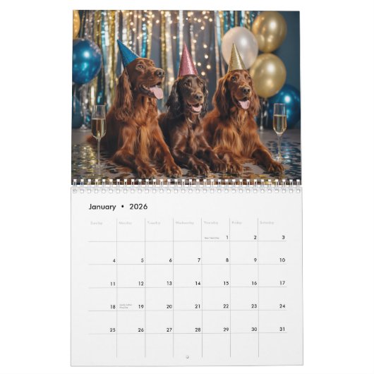 Calendrier Irish Setter Calendar (Jan 2026)